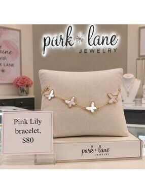 Park Lane Pinklily Butterfly Mother of Pearl Bracelet REVERSIBLE Exclusive